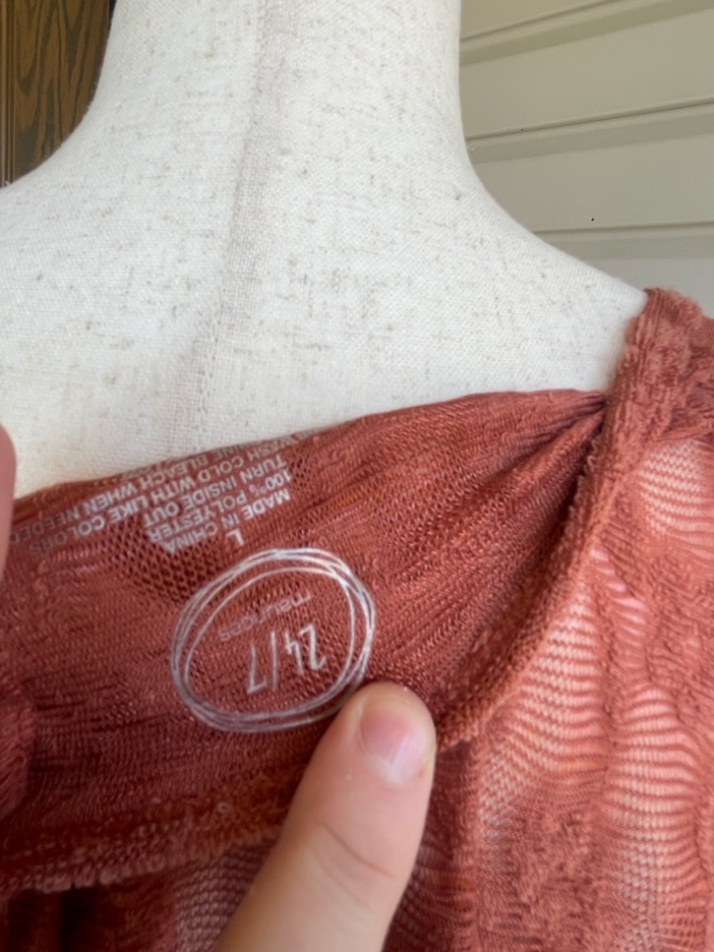 Maurices Rust RTV 24/7 Long Sleeve Lace Tee - Picture 7 of 8